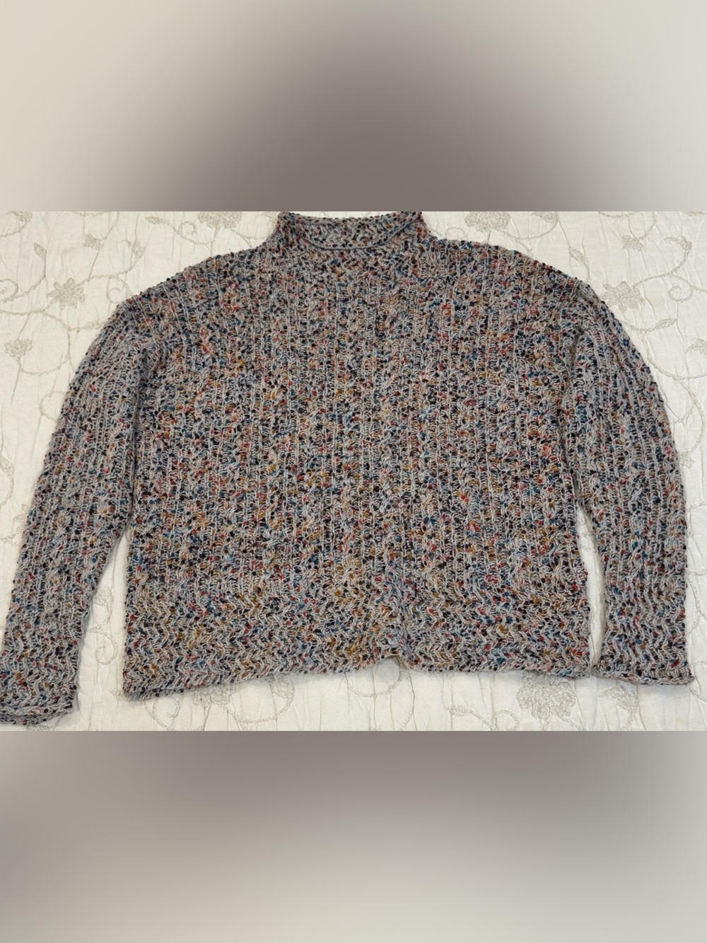 Wool / linen blend warm Multicolor Knit Sweater Size Large women’s